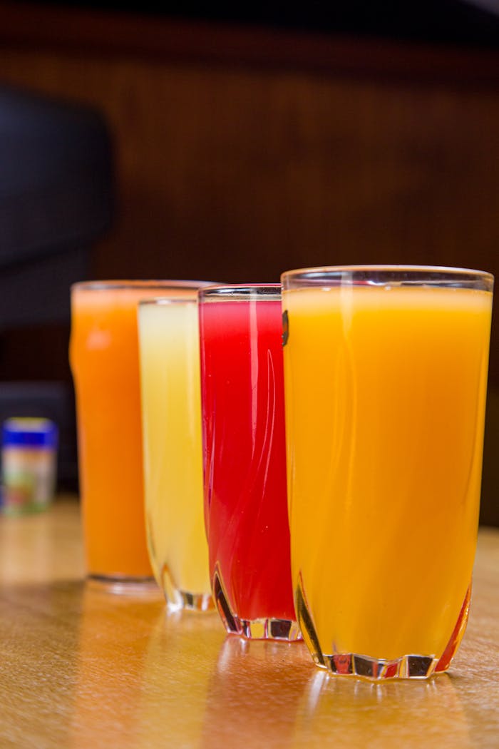 Drinking Glasses with Fruit Juice